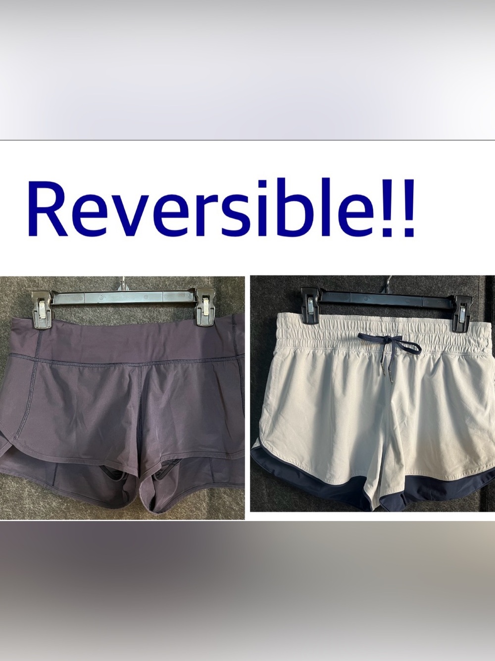 lululemon athletica REVERSIBLE NAVY BLUE AND WHITE High-Rise Athletic Shorts
